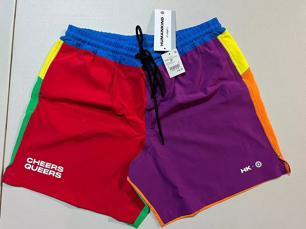 Retro Multi-colored Swimming Trunks Shorts For Men, Beach wear