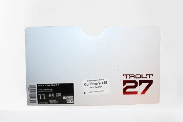 Force Zoom Trout 7 Men's Size 11 Metal Baseball Cleat White AND Black.