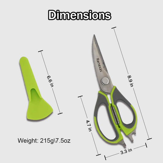 Best 1 Pack  all Purpose stainless steel kitchen scissors for cutting meat, Herbs, Chicken, Poultry (Green)