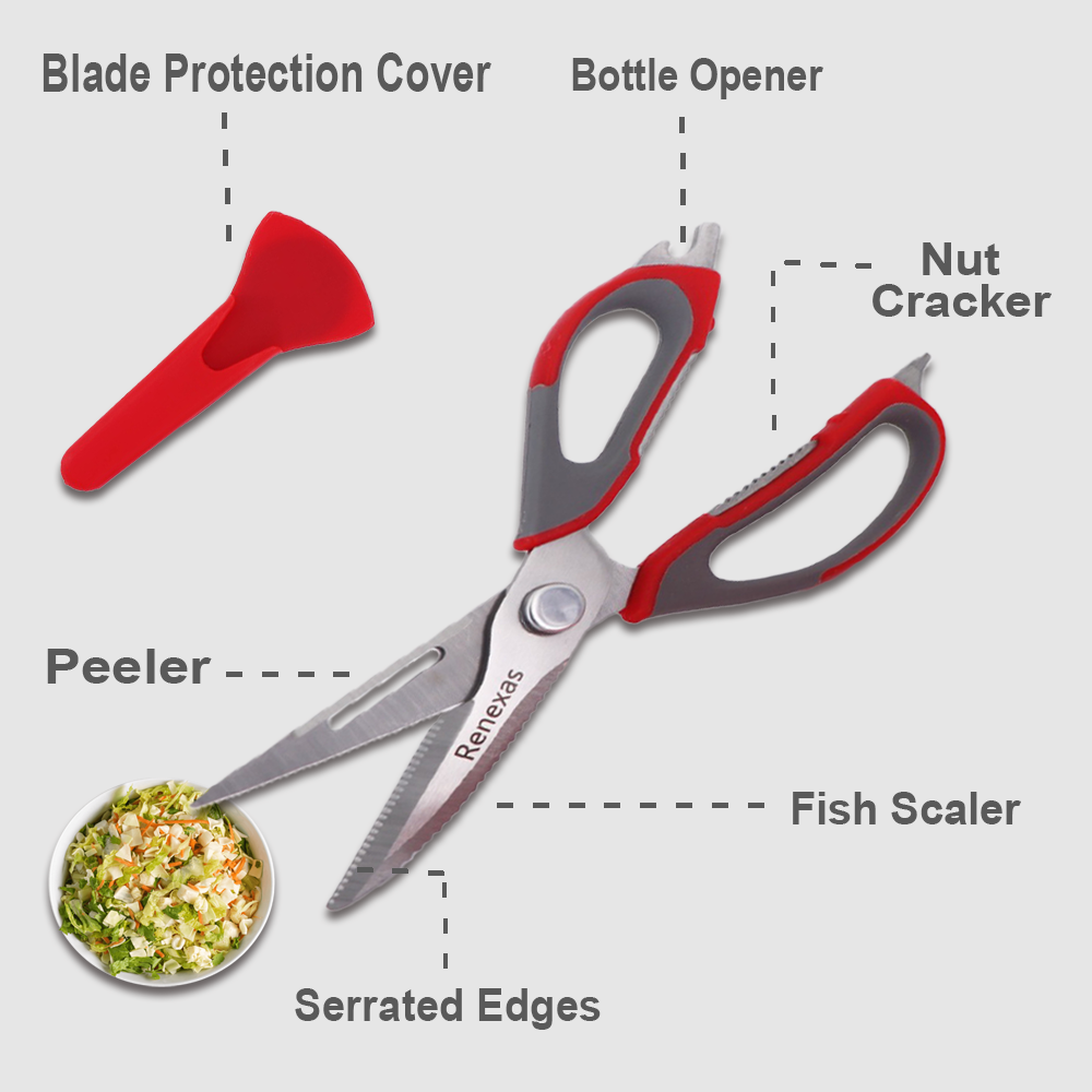 Best 1 Pack  all Purpose stainless steel kitchen scissors for cutting meat, Herbs, Chicken, Poultry (Green)