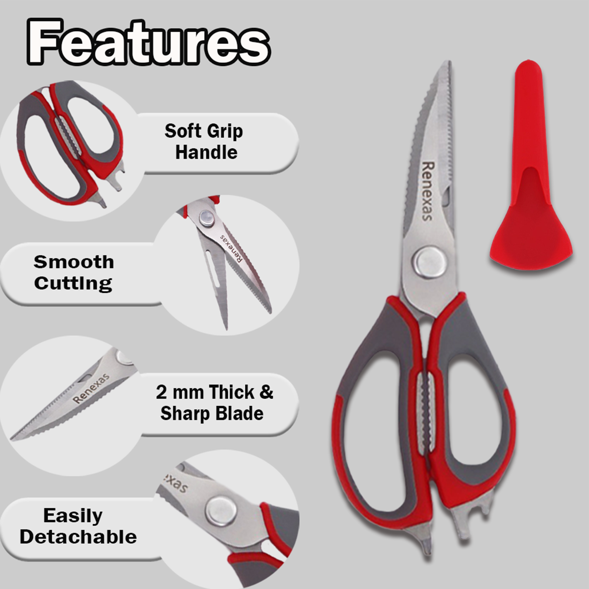 Best 1 Pack  all Purpose stainless steel kitchen scissors for cutting meat, Herbs, Chicken, Poultry (Green)