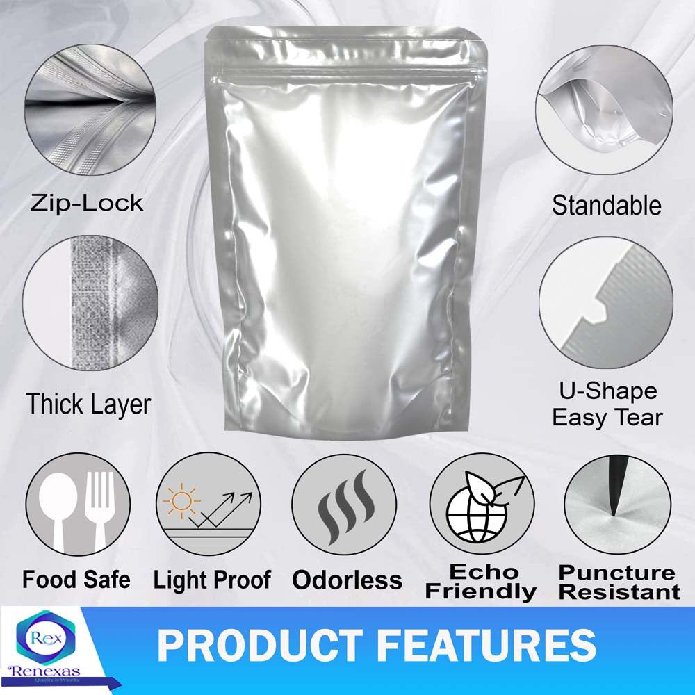 50 Pcs Best mylar bags for food storage With Oxygen Absorbers