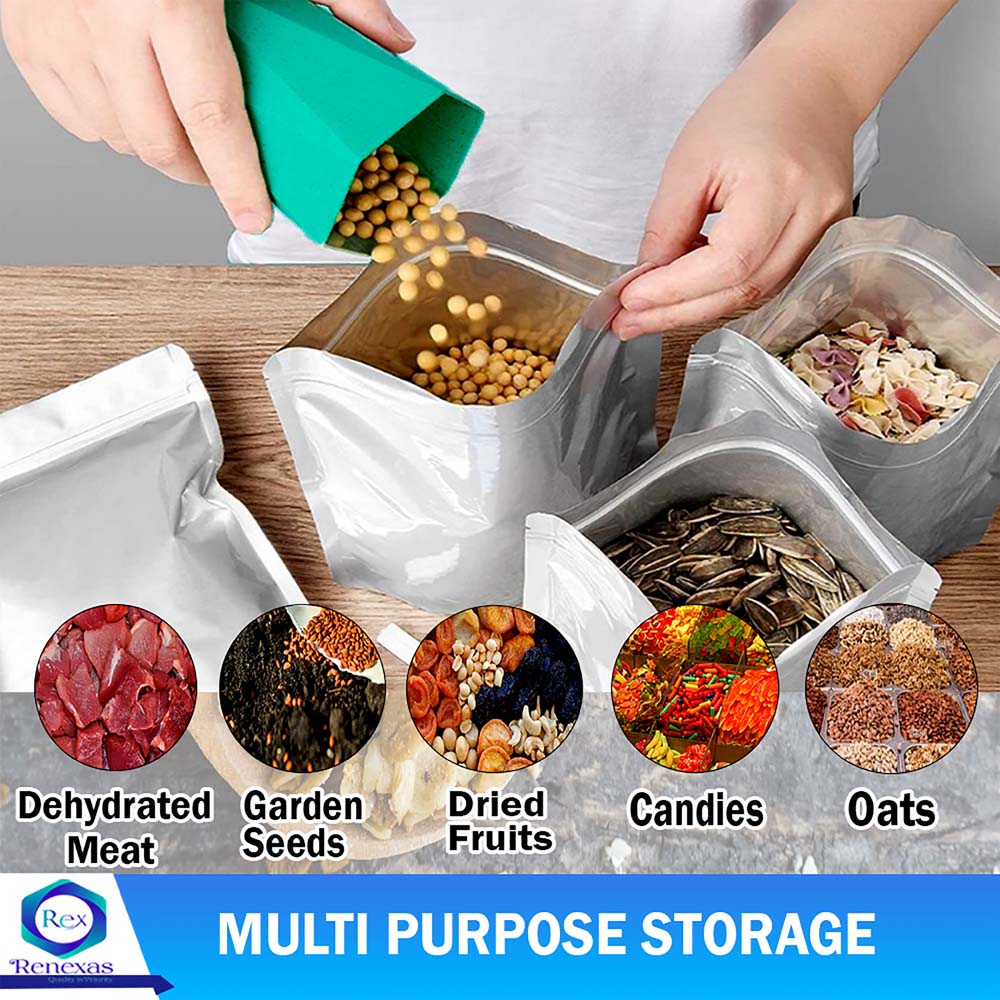 50 Pcs Best mylar bags for food storage With Oxygen Absorbers