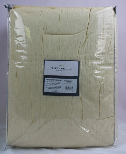 Threshold Seersucker Comforter set, Soft Washed Microfiber Lightweight Comforter