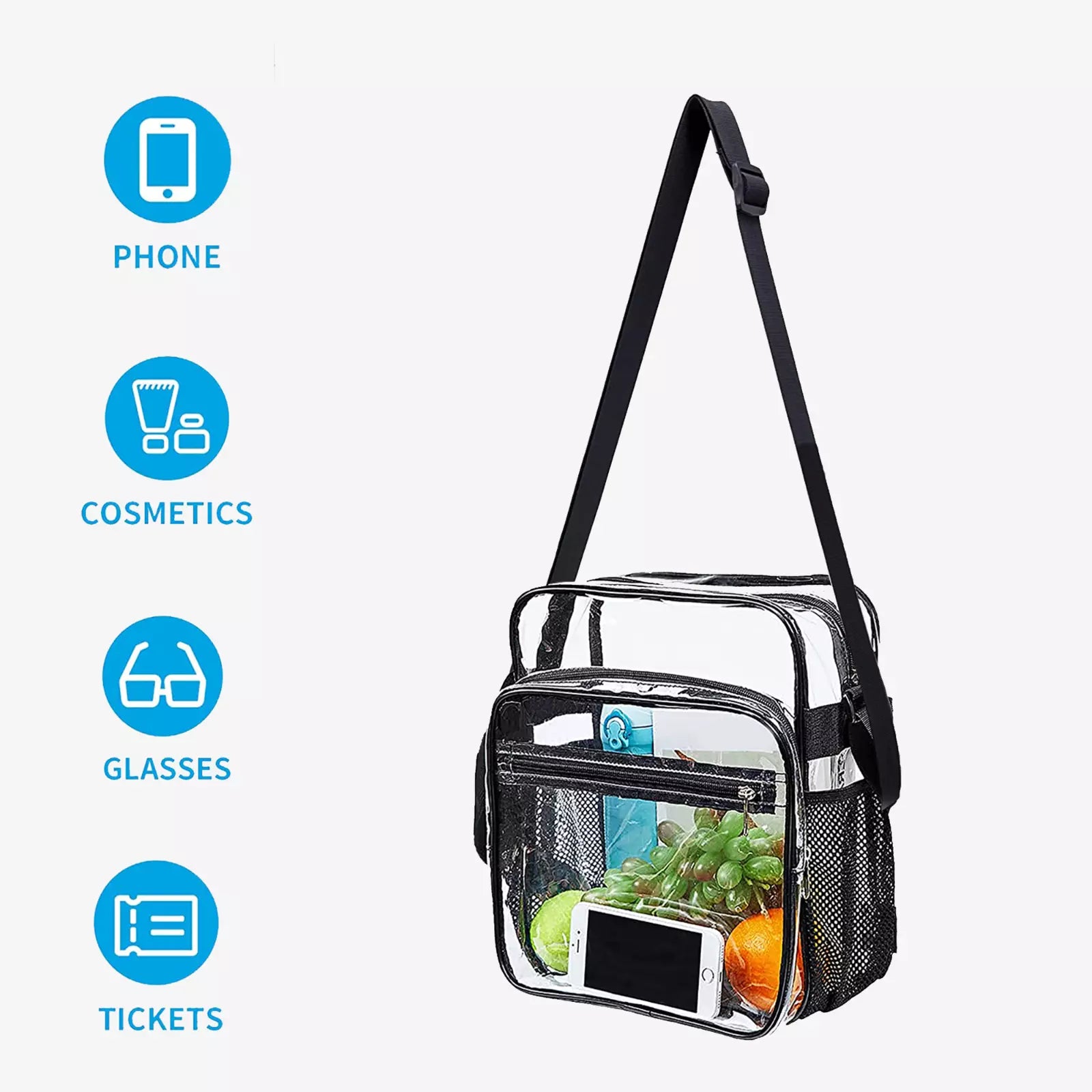 Heavy Duty Clear Transparent Backpack See Through Book-Bag Clear PVC Tote Pack
