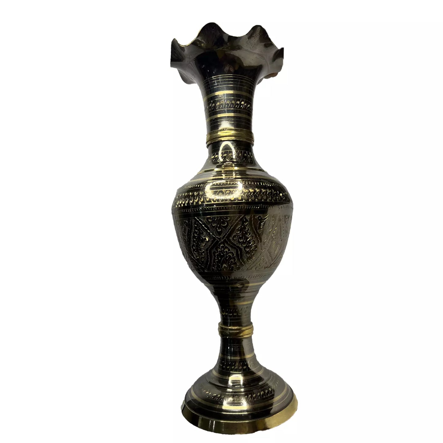 Antique Brass Decorative Flower Vase Vintage Carved for Home Decoration.