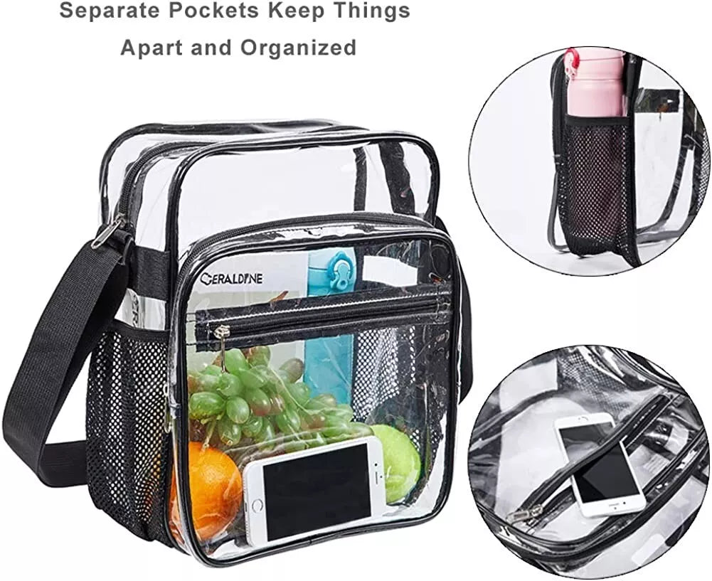 Heavy Duty Clear Transparent Backpack See Through Book-Bag Clear PVC Tote Pack