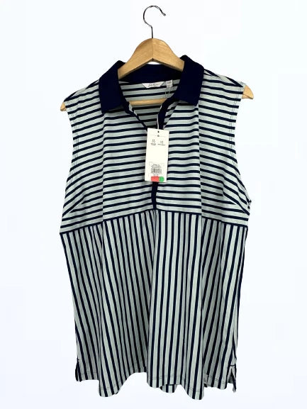 Black Striped Sports Sleeveless <br> Top For Girls , Women Sleeveless Golf Top MDmartpro MDmartpro (319)