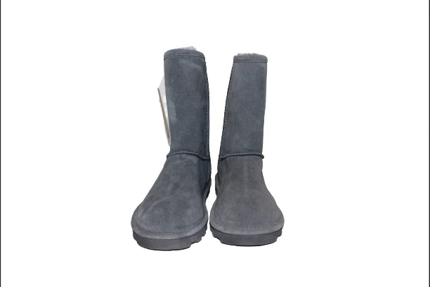 BEARPAW Sheep Skin Winter Pull On Boots Thermal Gray Womens Boots With Ankle.