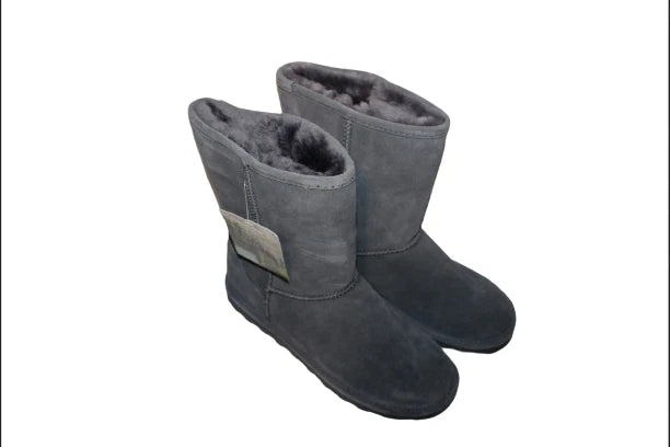 BEARPAW Sheep Skin Winter Pull On Boots Thermal Gray Womens Boots With Ankle.
