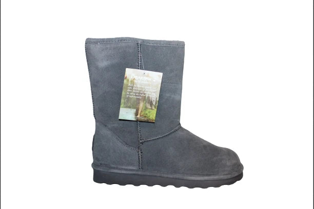 BEARPAW Sheep Skin Winter Pull On Boots Thermal Gray Womens Boots With Ankle.