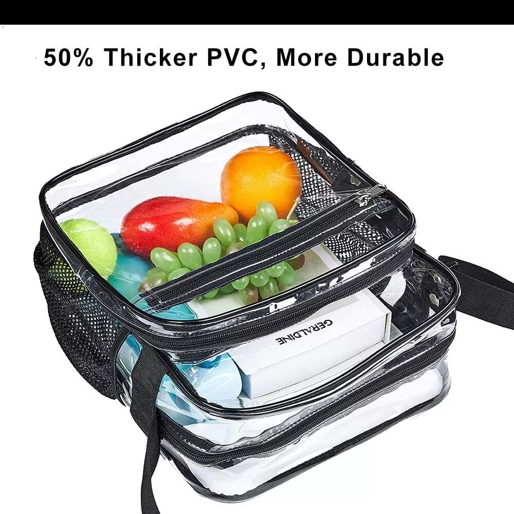 Heavy Duty Clear Transparent Backpack See Through Book-Bag Clear PVC Tote Pack