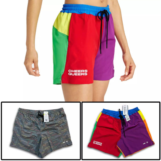 Retro Multi-colored Swimming Trunks Shorts For Men, Beach wear