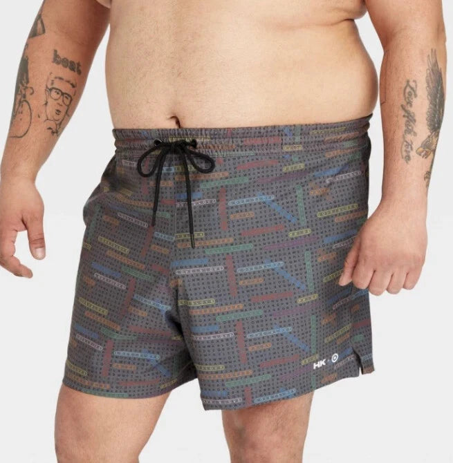 Retro Multi-colored Swimming Trunks Shorts For Men, Beach wear